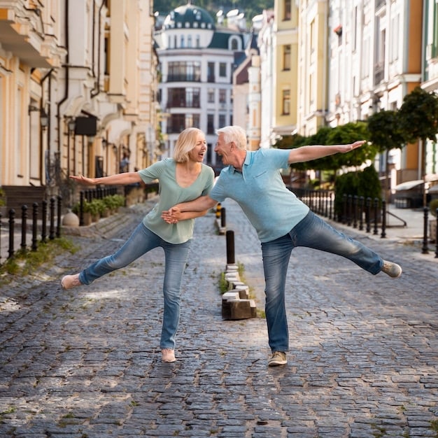 A split image showing an older couple happily traveling and enjoying retirement on one side, and an older individual looking concerned while reviewing financial documents on the other side. The image juxtaposes the potential outcomes of Social Security reforms.