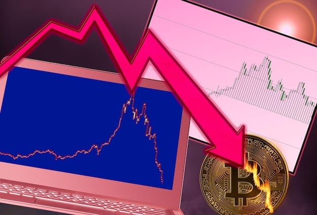 A graph showing the price of Bitcoin overlaid with the US inflation rate over the past 10 years. The X-axis is time (years), and the Y-axis shows price and inflation rate. Annotations highlight periods where Bitcoin's price increased during high inflation. The image should visually represent the correlation (or lack thereof) between Bitcoin and inflation.