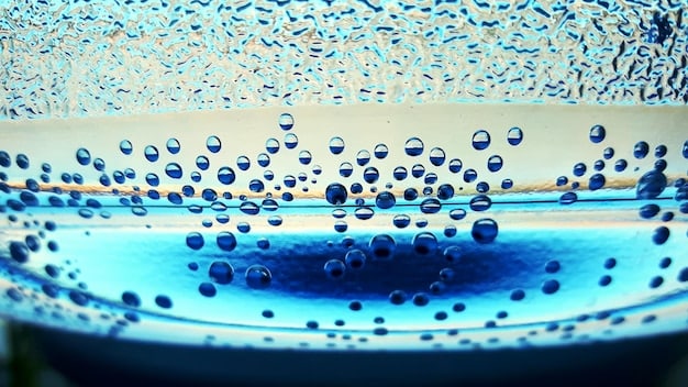 A depiction of nanotechnology being used to purify water, showing nanoparticles filtering out contaminants and producing clean water. The image illustrates the effectiveness of nanotechnology in environmental remediation and its potential to address water scarcity issues.