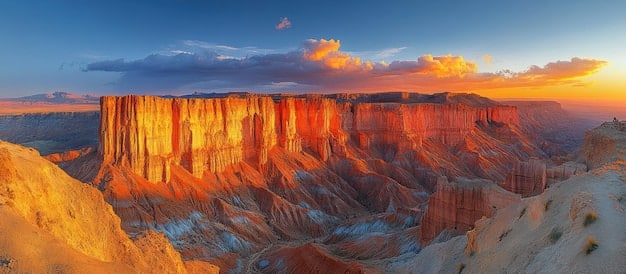 A wide-angle shot of Canyonlands National Park, Utah, showing a dramatic canyon landscape with mesas and buttes stretching into the distance under a clear blue sky.