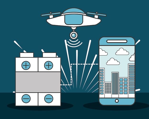 A visual representation of air quality monitoring technology, including drones, sensors, and data analysis platforms used for enforcement.