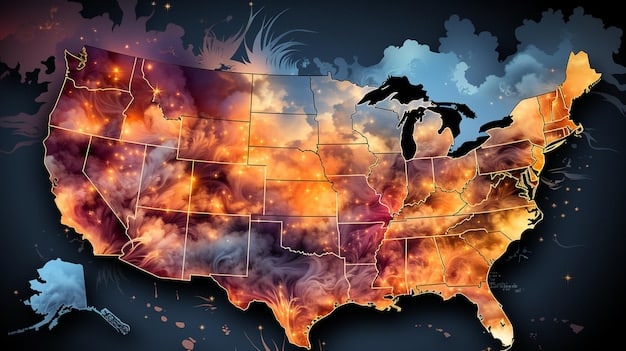 A map of the United States highlighting states that are expected to gain or lose federal funding based on the latest census data. The map visually demonstrates the uneven distribution of resources and the potential impact on different regions.
