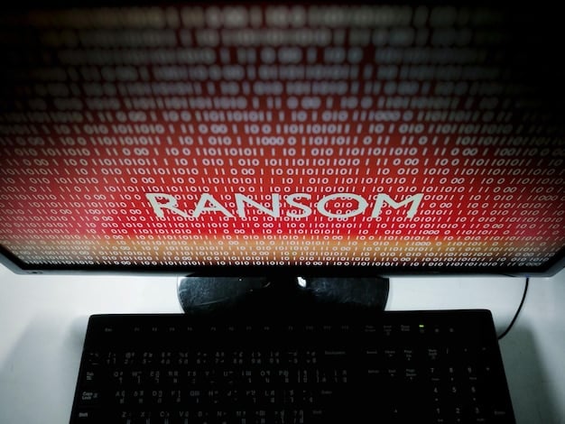 A close-up shot of a computer screen displaying lines of malicious code, interspersed with warning symbols like skulls and crossbones. The background is dark, and the focus is sharp on the code, highlighting the insidious nature of malware.