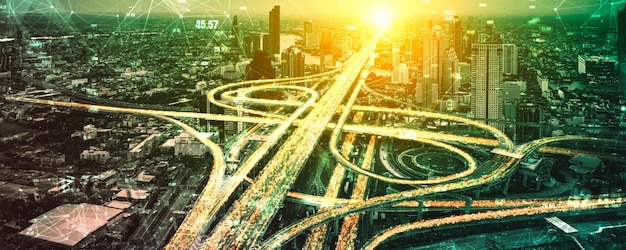 A visual representation of various infrastructure projects (roads, bridges, renewable energy installations) with arrows indicating their positive impact on economic growth and debt reduction.